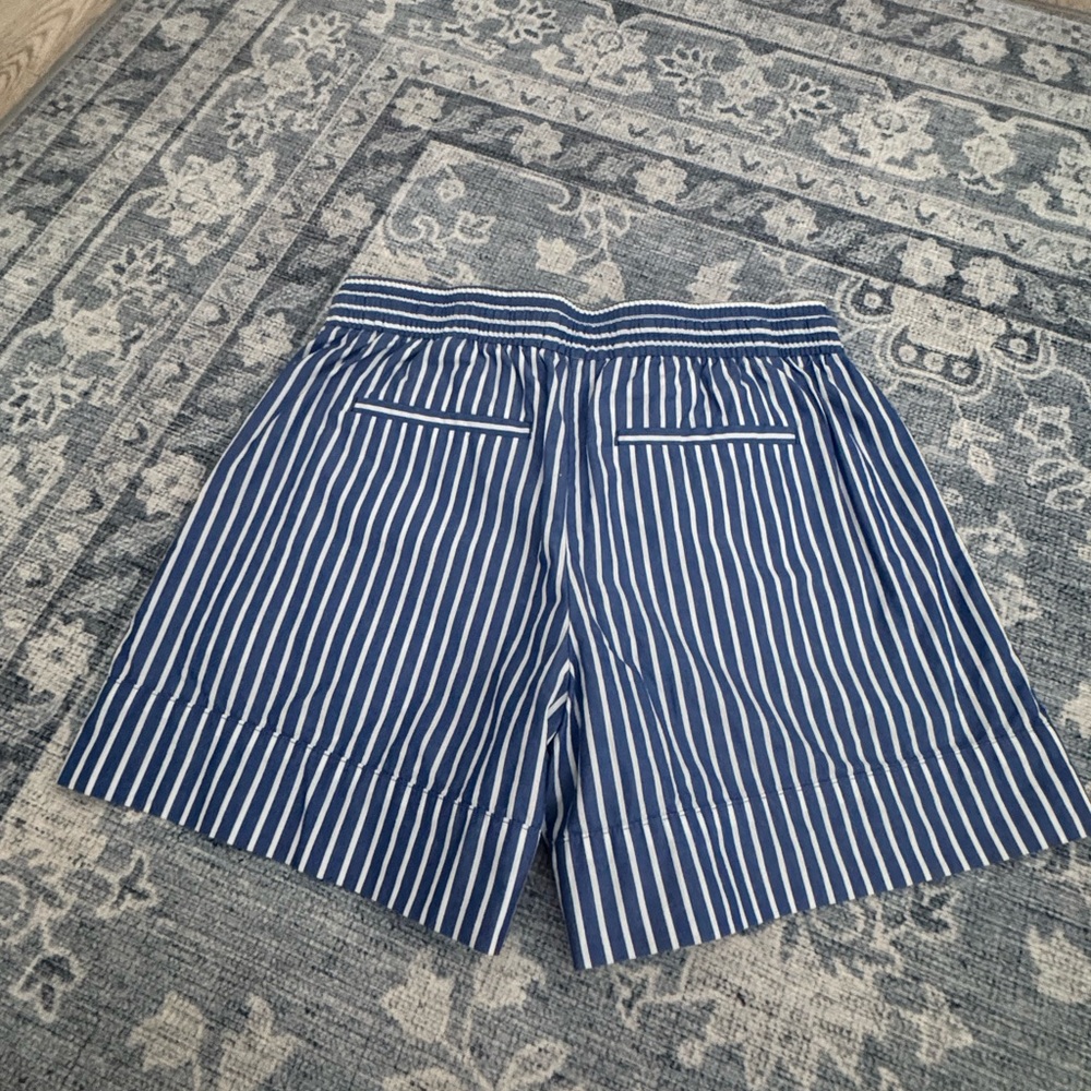Banana Republic Factory Seersucker Striped Blue White Drawstring Shorts XS - Picture 4 of 7